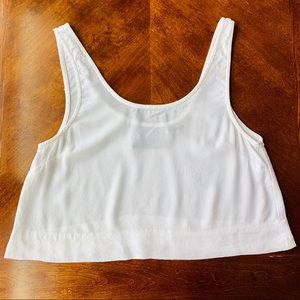 MINKPINK White Loose Fitting Crop Top Tank Top